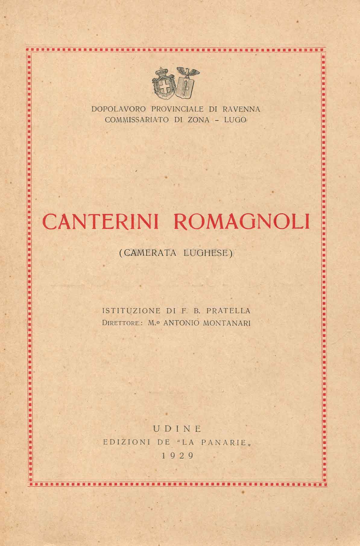 Canterini romagnoli : (camerata lughese)